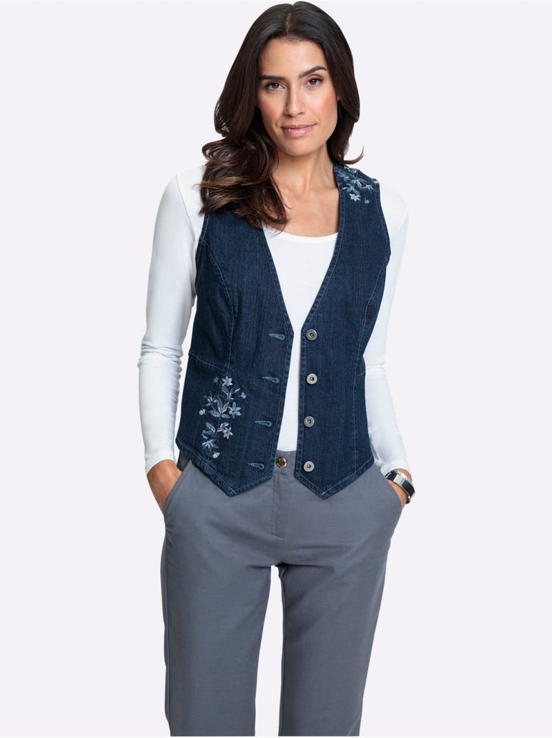 Gilet En Jean 99% Coton - Taille Standard - Witt Bleu jean - Kiabi