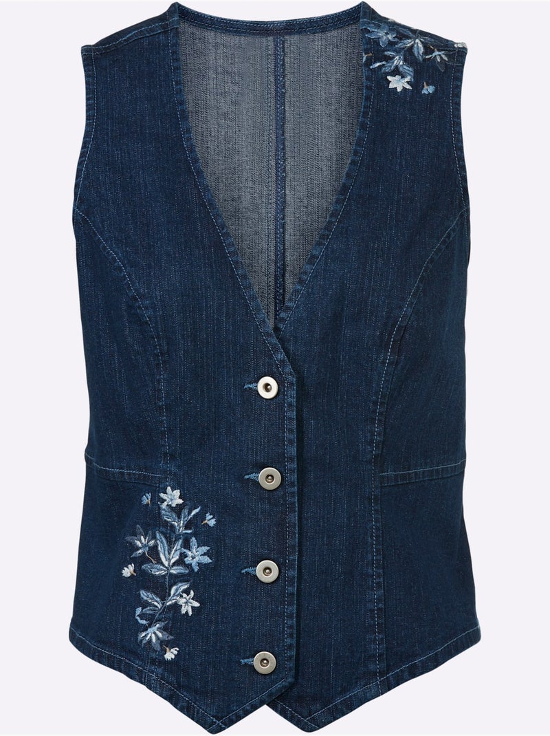 Gilet En Jean 99% Coton - Taille Standard - Witt Bleu jean - Kiabi