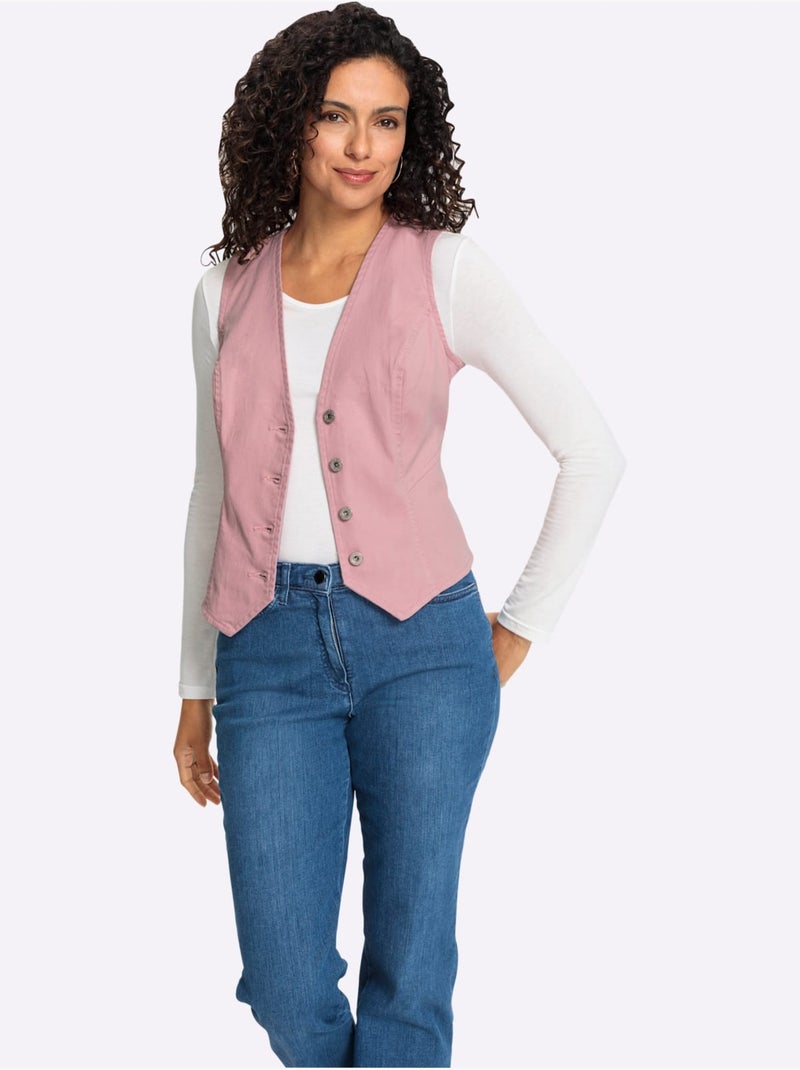 Gilet En Jean Pourcentage De Coton élevé - Taille Standard - Witt Rose - Kiabi