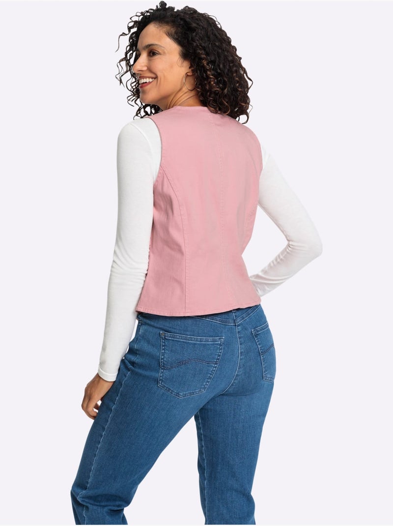 Gilet En Jean Pourcentage De Coton élevé - Taille Standard - Witt Rose - Kiabi