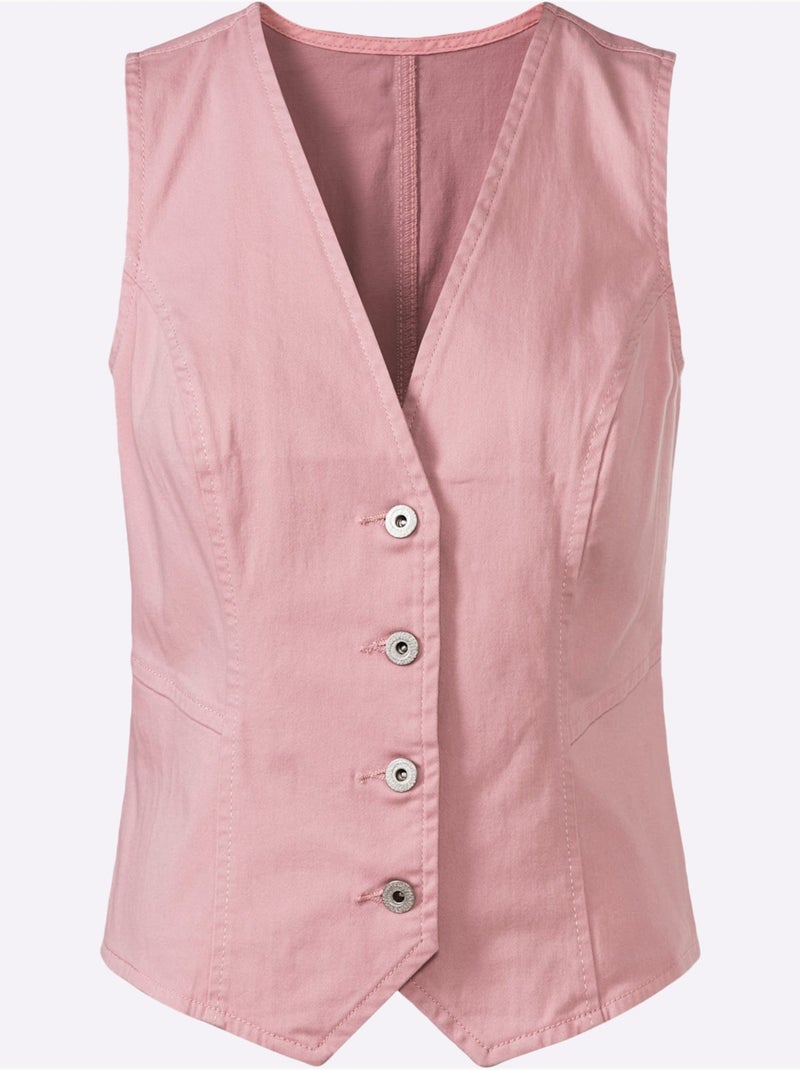 Gilet En Jean Pourcentage De Coton élevé - Taille Standard - Witt Rose - Kiabi