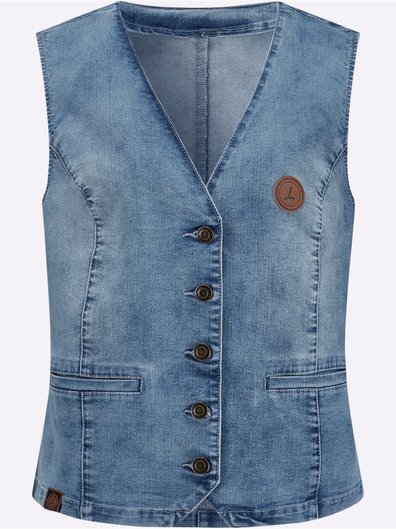 Gilet En Jean Qualité Coton - Taille Standard - Witt Bleu - Kiabi