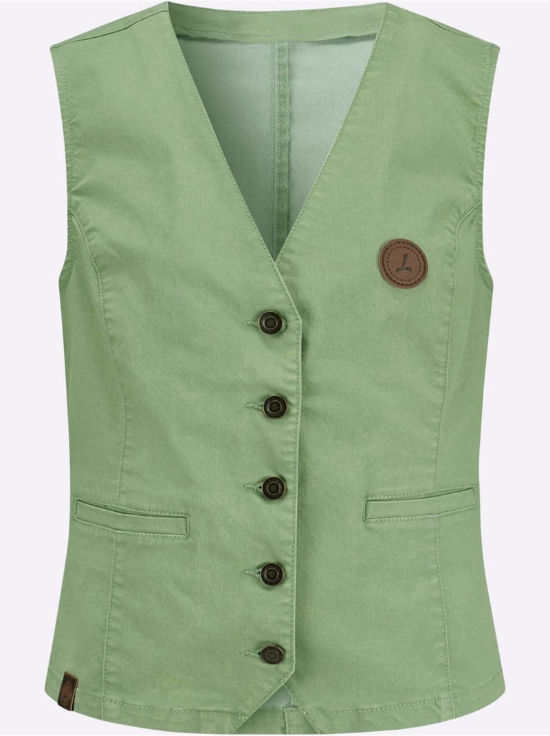 Gilet En Jean Qualité Coton - Taille Standard - Witt Vert eucalyptus - Kiabi