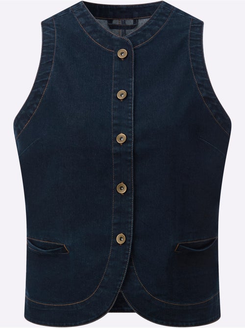 Gilet En Jean Qualité Coton Doux Sur La Peau - Taille Standard - Witt - Kiabi