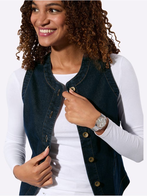 Gilet En Jean Qualité Coton Doux Sur La Peau - Taille Standard - Witt - Kiabi