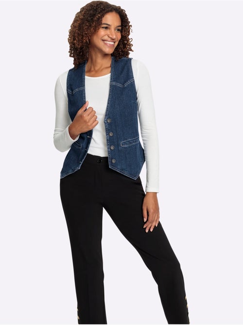 Gilet En Jean Qualité Coton Doux Sur La Peau - Taille Standard - Witt - Kiabi