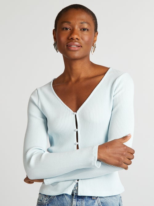 Gilet en jersey côtelé - Kiabi