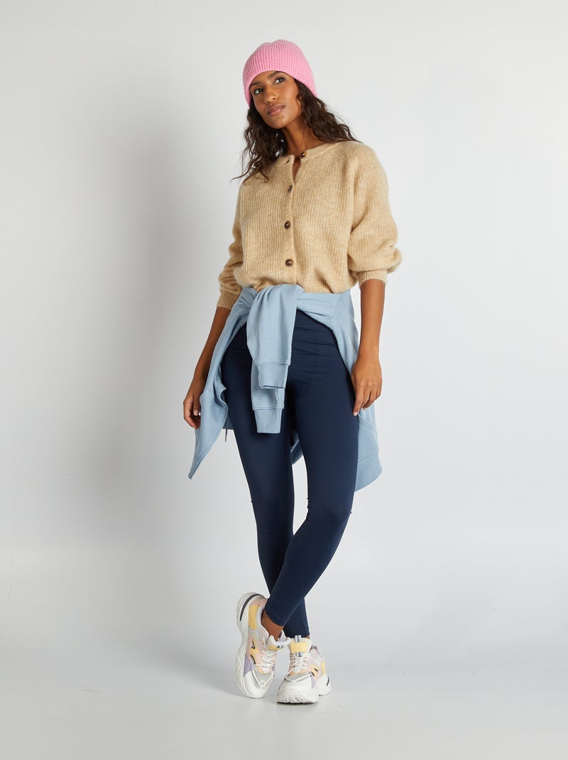 Gilet en laine et mohair mélangé Beige - Kiabi