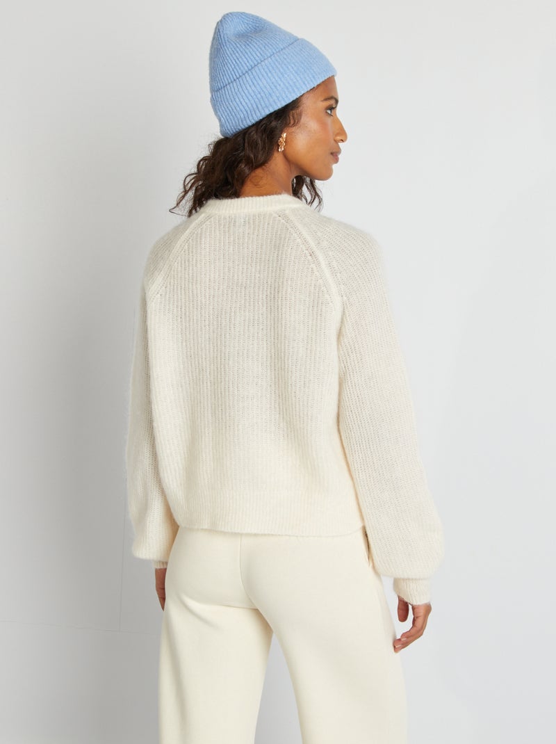 Gilet en laine et mohair mélangé Blanc - Kiabi