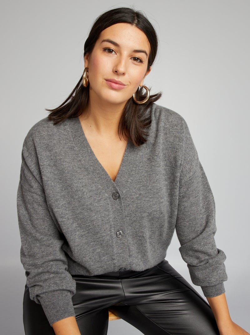 Gilet en laine Gris - Kiabi