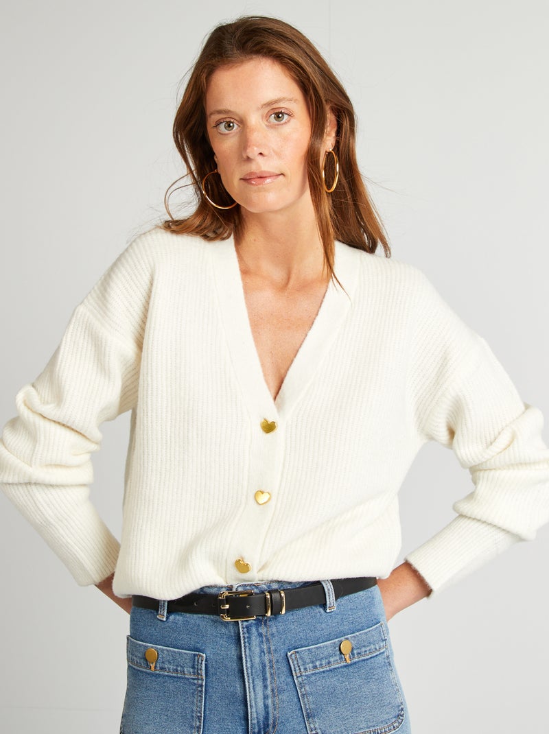 Gilet en laine mélangé - Saint-valentin blanc - Kiabi