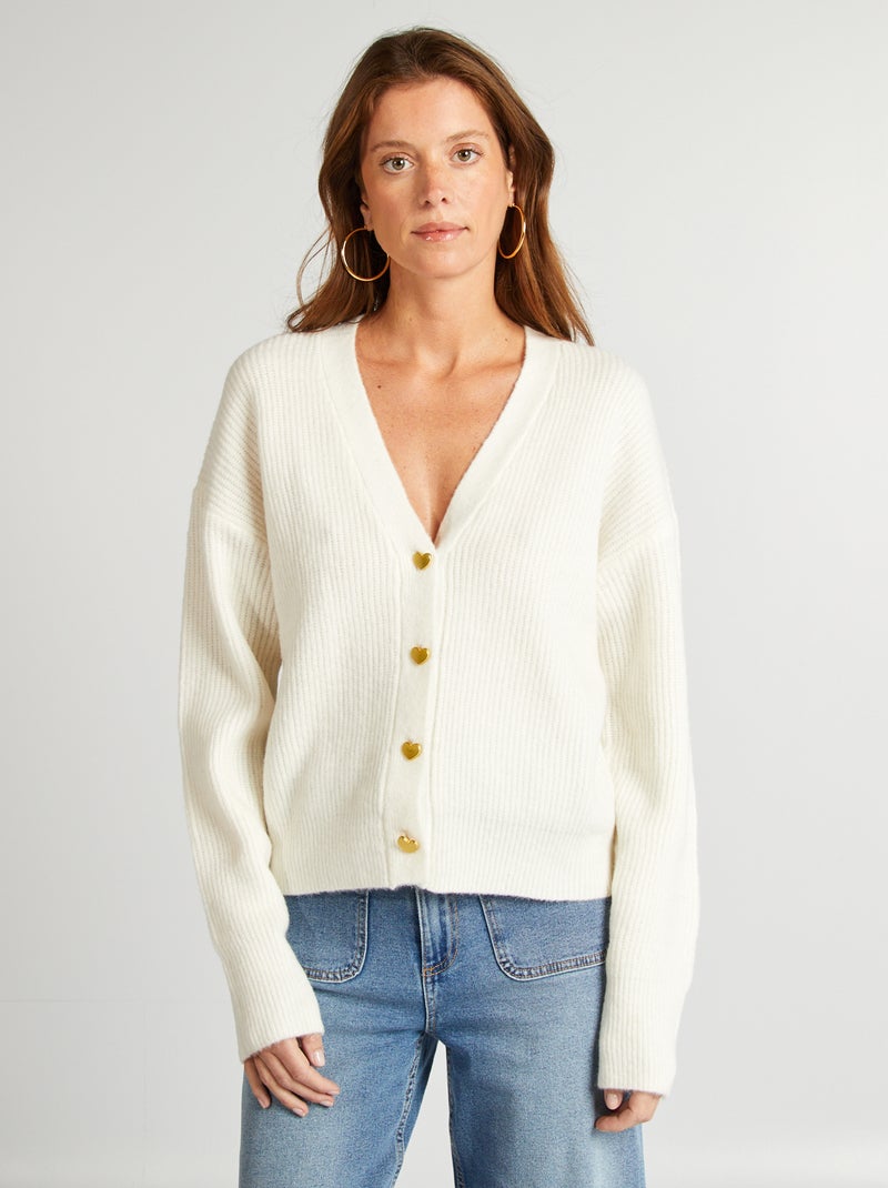 Gilet en laine mélangé - Saint-valentin blanc - Kiabi