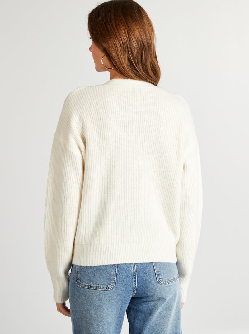 Gilet en laine mélangé - Saint-valentin blanc - Kiabi