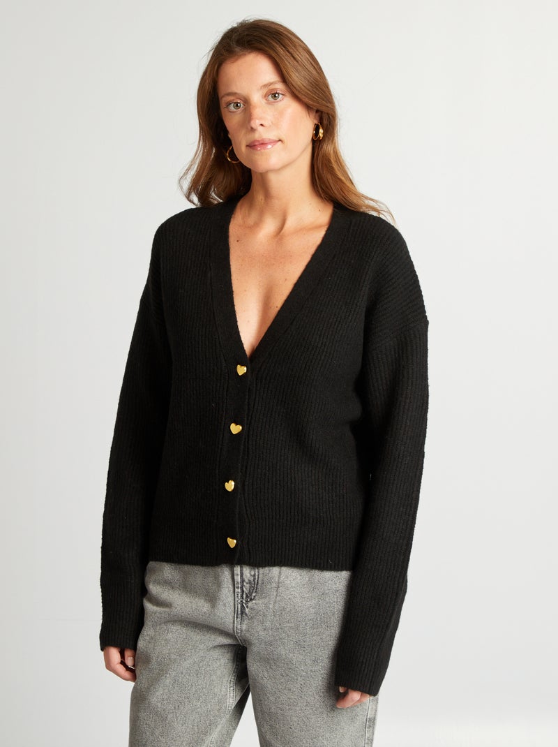 Gilet en laine mélangé - Saint-valentin noir - Kiabi