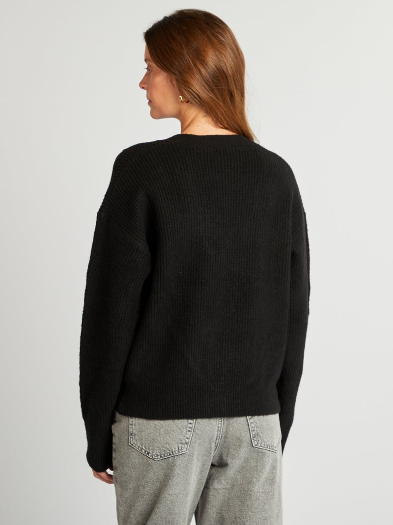 Gilet en laine mélangé - Saint-valentin noir - Kiabi