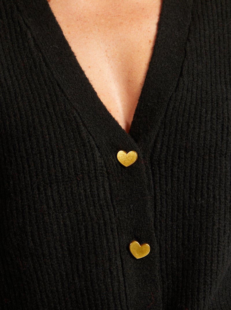 Gilet en laine mélangé - Saint-valentin noir - Kiabi