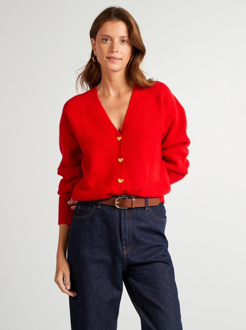 Gilet en laine mélangé - Saint-valentin rouge - Kiabi