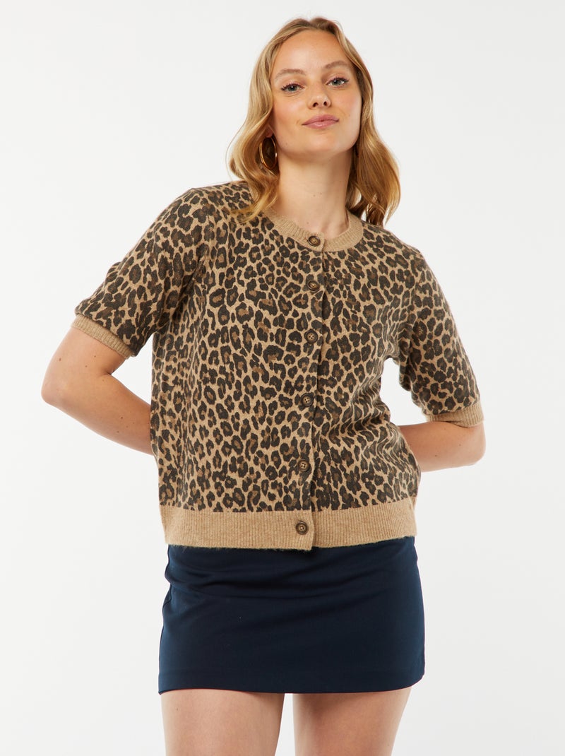 Gilet en laine mélangé Beige - Kiabi