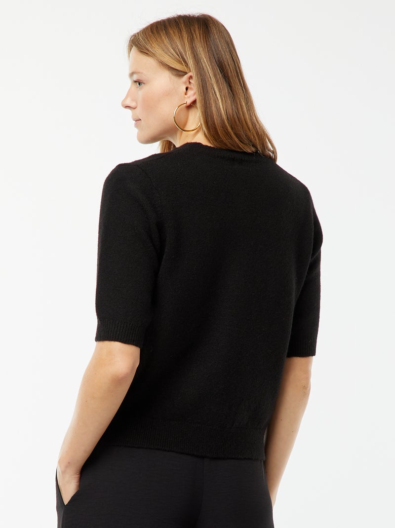 Gilet en laine mélangé noir - Kiabi