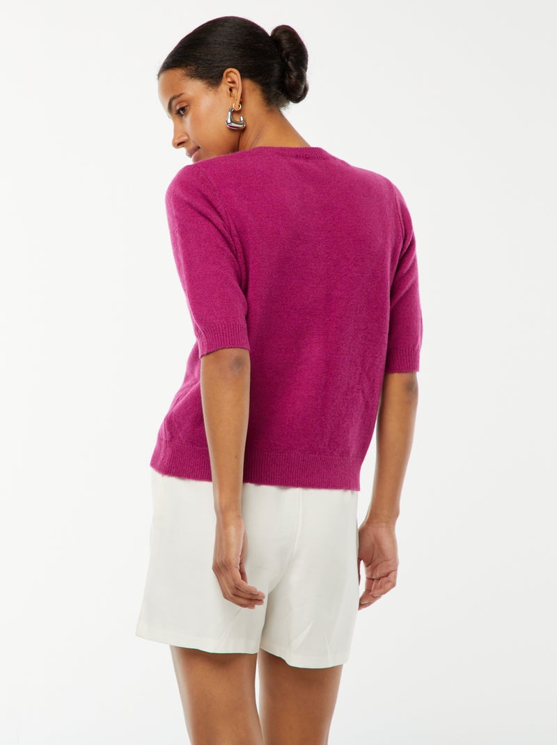 Gilet en laine mélangé Violet - Kiabi