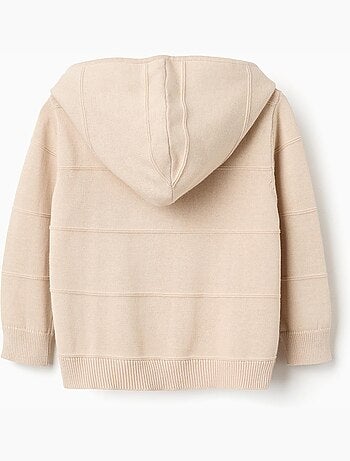 Gilet en maille à capuche et lignes en relief