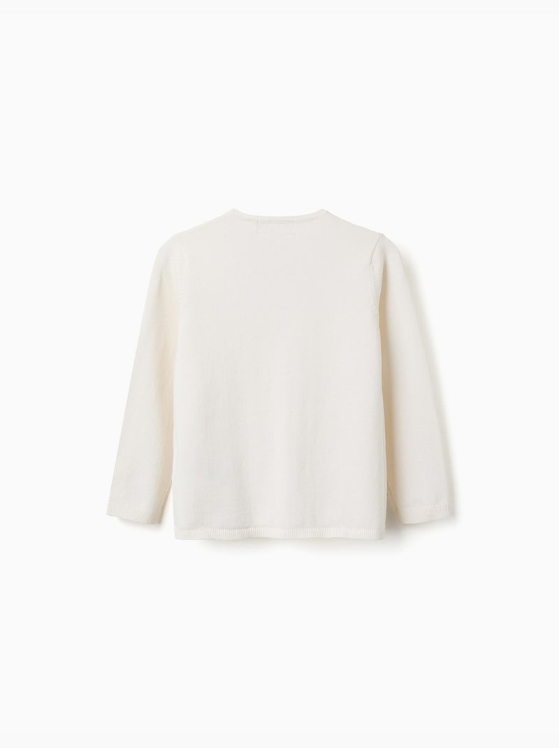 Gilet en maille à col rond Blanc - Kiabi