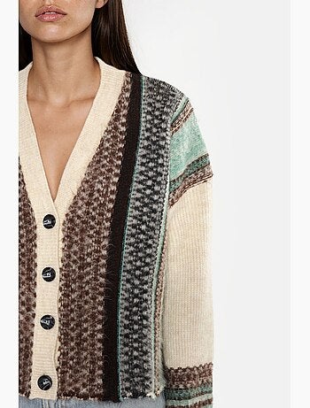 Gilet en maille à motifs et col en v boutonné hiccup