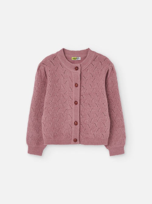 Gilet en maille ajourée à manches bouffantes - Kiabi