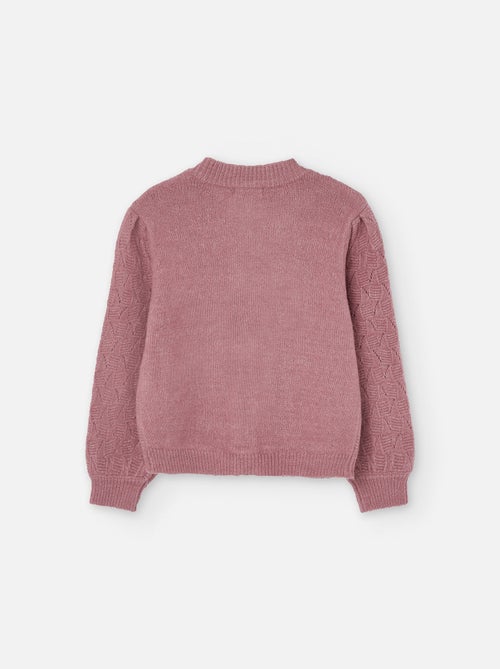 Gilet en maille ajourée à manches bouffantes - Kiabi