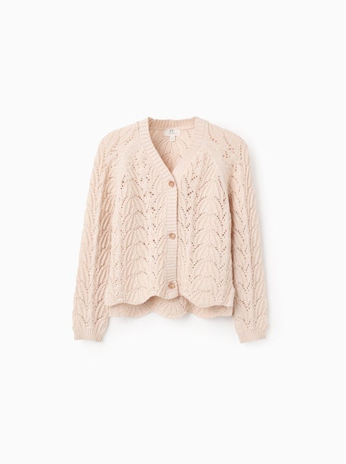 Gilet en Maille Ajourée avec Col en V - Kiabi