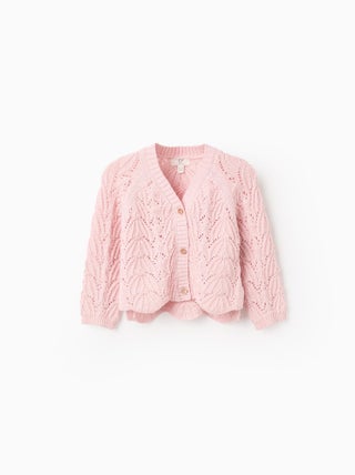 Gilet en Maille Ajourée avec Col en V