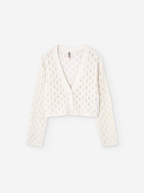 Gilet en Maille Ajourée avec Encolure en V - Kiabi