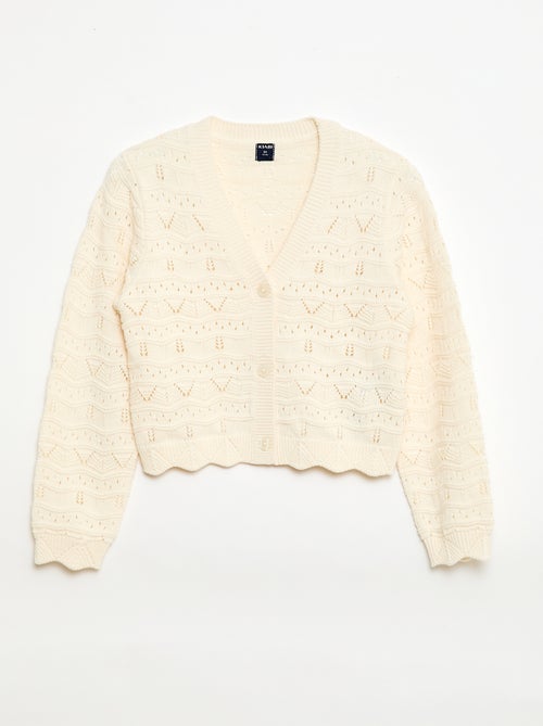 Gilet en maille ajourée - Kiabi