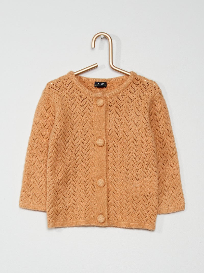 Gilet en maille ajourée BEIGE - Kiabi