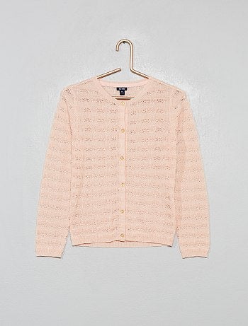 Gilet en maille ajourée fantaisie