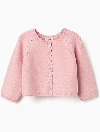 Gilet en maille avec bords festonnés