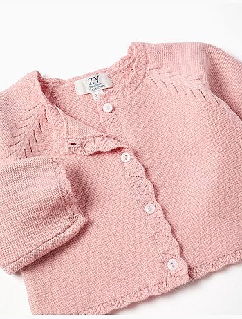 Gilet en maille avec bords festonnés