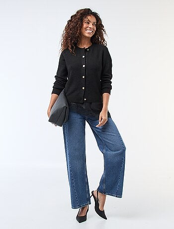 Gilet en maille avec boutons dorés