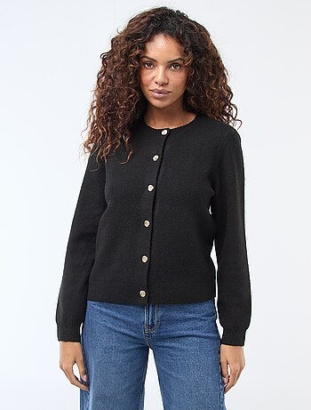 Gilet en maille avec boutons dorés