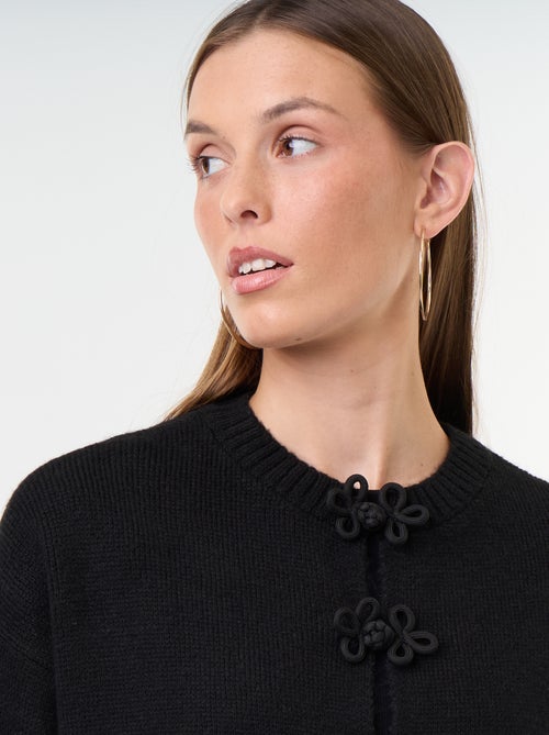 Gilet en maille avec boutons fantaisies - Kiabi