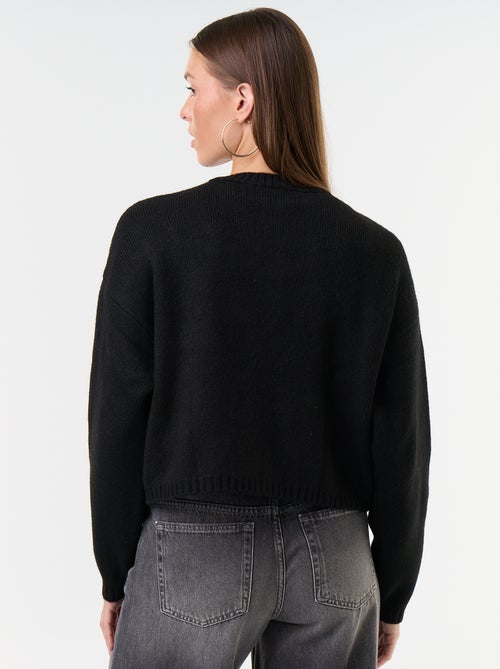 Gilet en maille avec boutons fantaisies - Kiabi