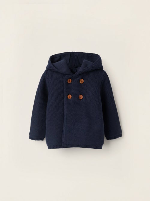 Gilet en Maille avec Capuche et Pompon - Kiabi