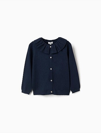 Gilet en maille avec col à volants