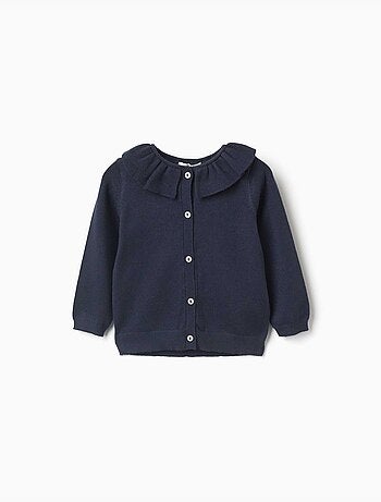 Gilet en maille avec col à volants