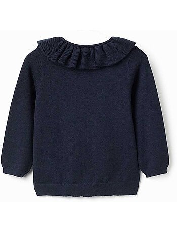 Gilet en maille avec col à volants