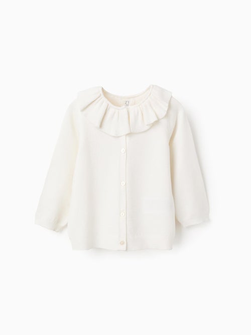 Gilet en Maille avec Col Volant - Kiabi