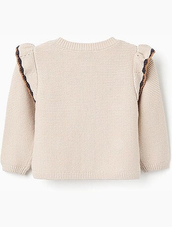 Gilet en maille avec crochet et volants B&S