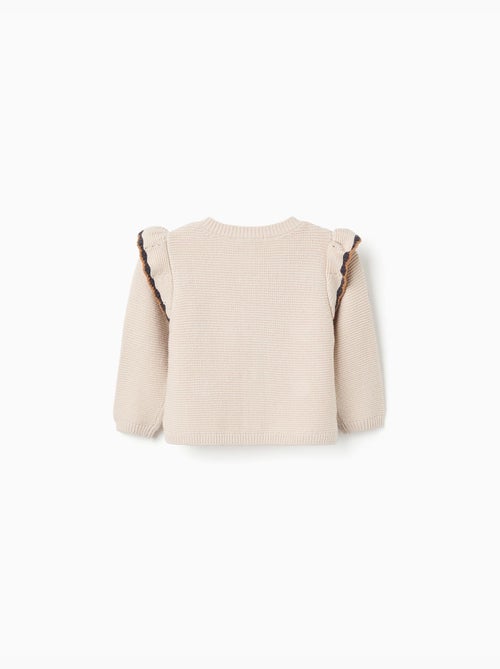 Gilet en maille avec crochet et volants B&S - Kiabi