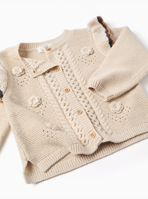 Gilet en maille avec crochet et volants B&S - Kiabi