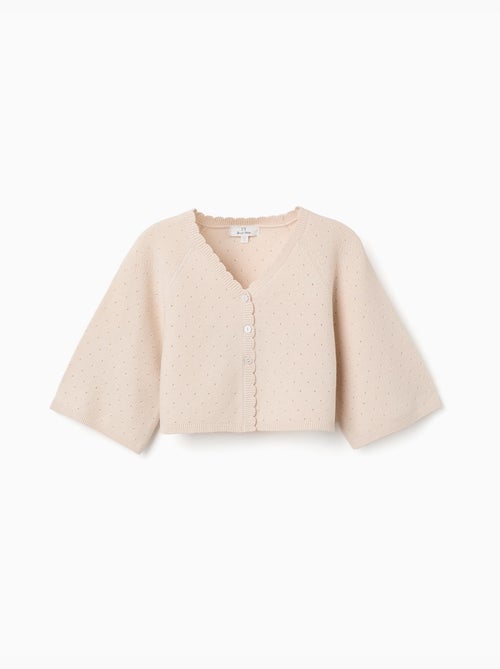 Gilet en maille avec des détails festonnés - Kiabi